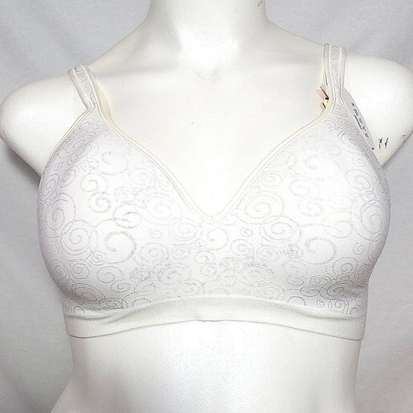 38D Bali 3463 Comfort Revolution Wire Free Bra White‎ Swirl - Picture 1 of 4